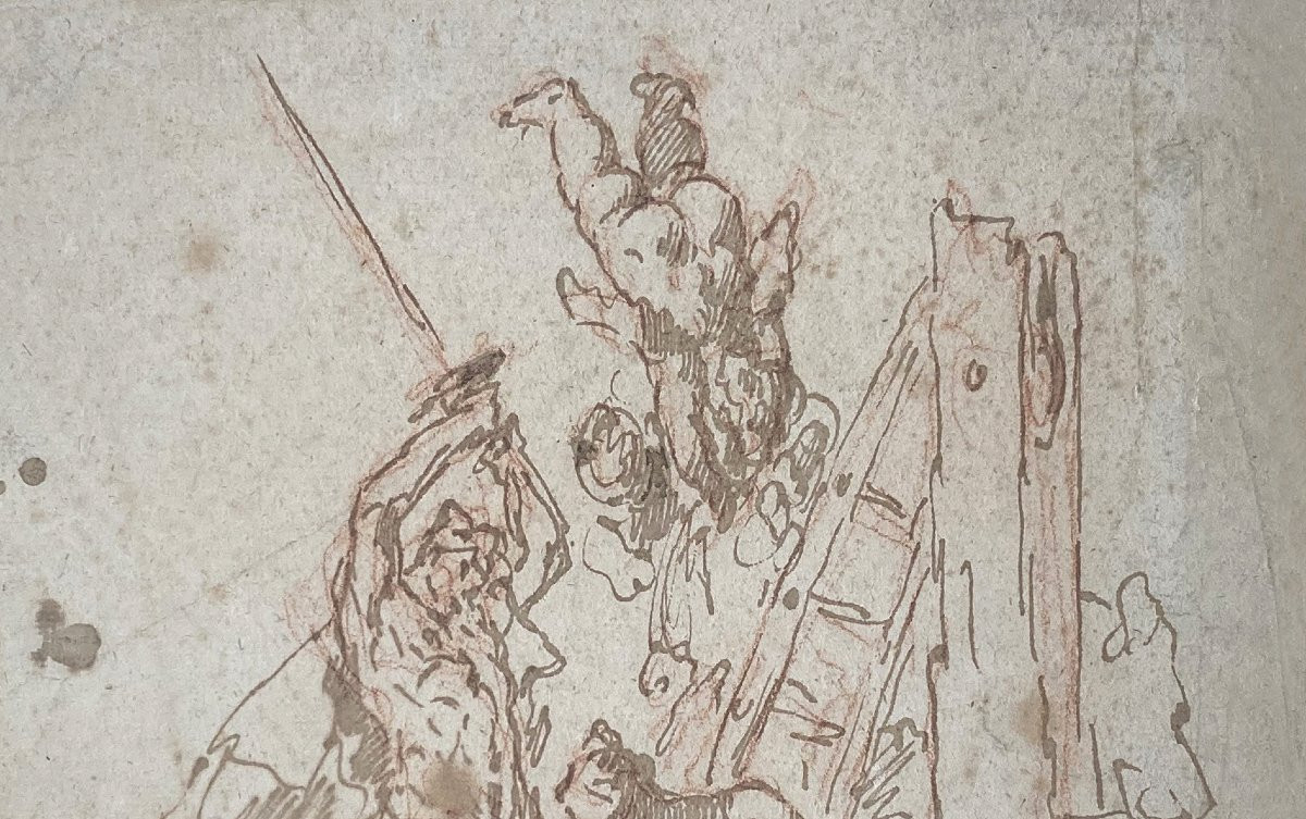 Diziani Gaspare (1689-1767) "martyr Of Saint Eurosia"drawing/red Chalk, Pen,ink Wash,provenance-photo-2