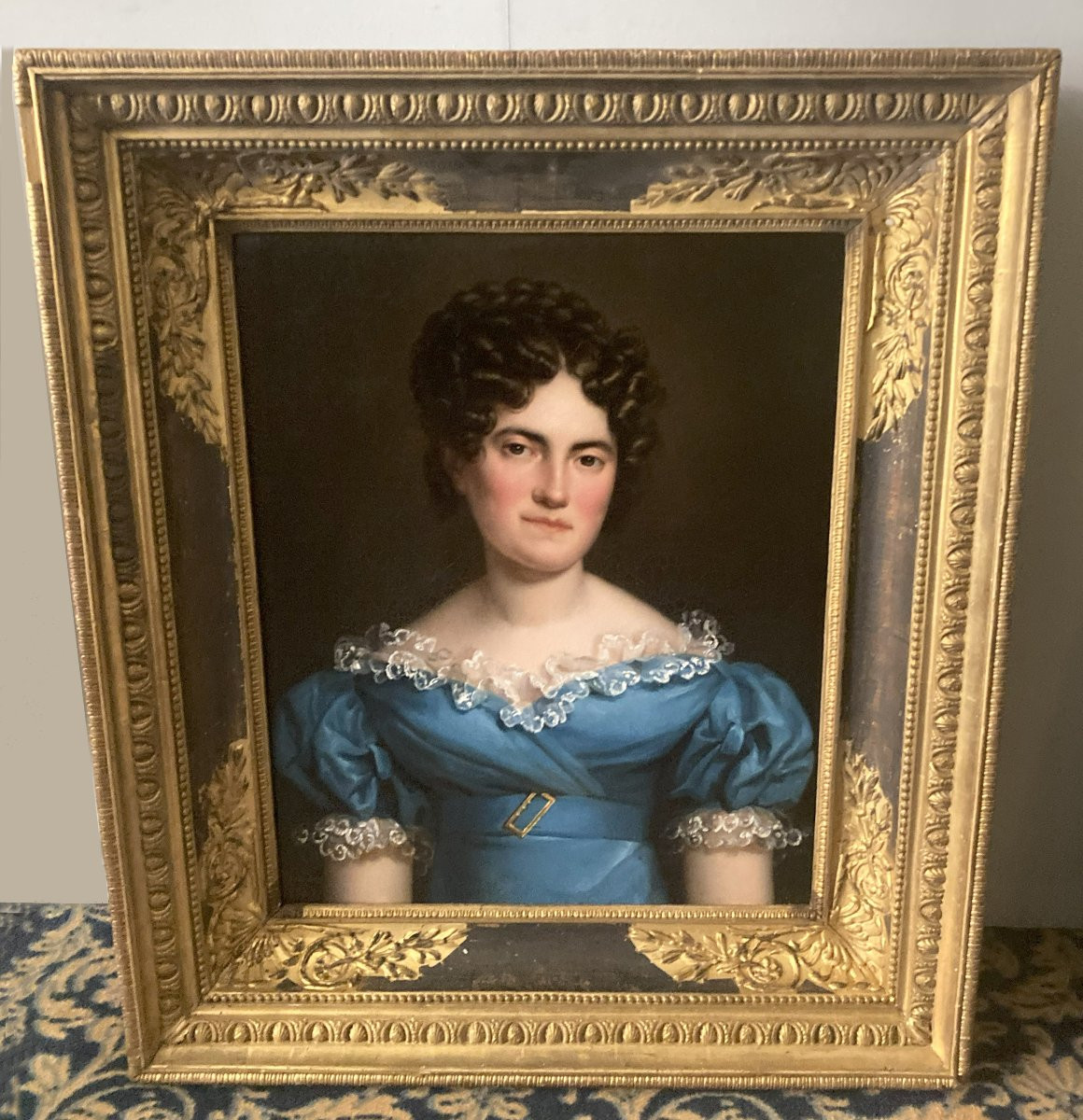 CHERADAME Sophie Née BERTAUD (1793-1829)"Portrait femme" Huile/toile,Signé,Daté,Cadre d'origine-photo-4