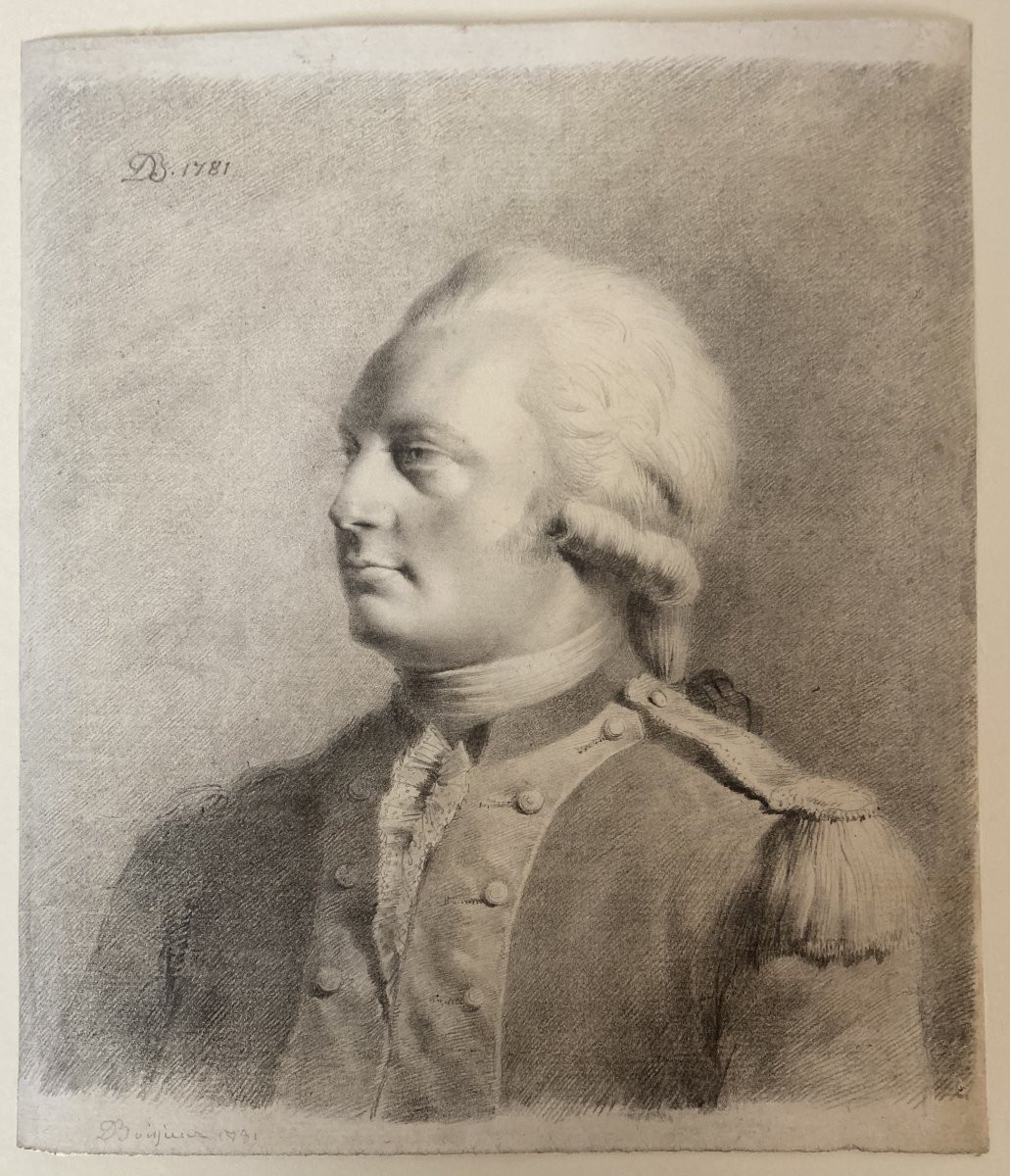 BOISSIEU DE Jean-Jacques (1736-1810) "Portrait d'homme" Dessin/Pierre noire, monogrammé et daté-photo-3