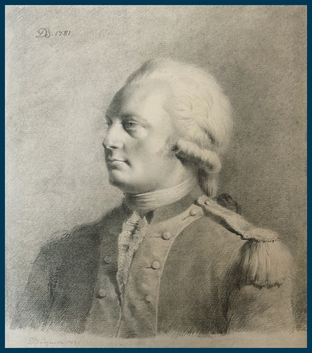 BOISSIEU DE Jean-Jacques (1736-1810) "Portrait d'homme" Dessin/Pierre noire, monogrammé et daté