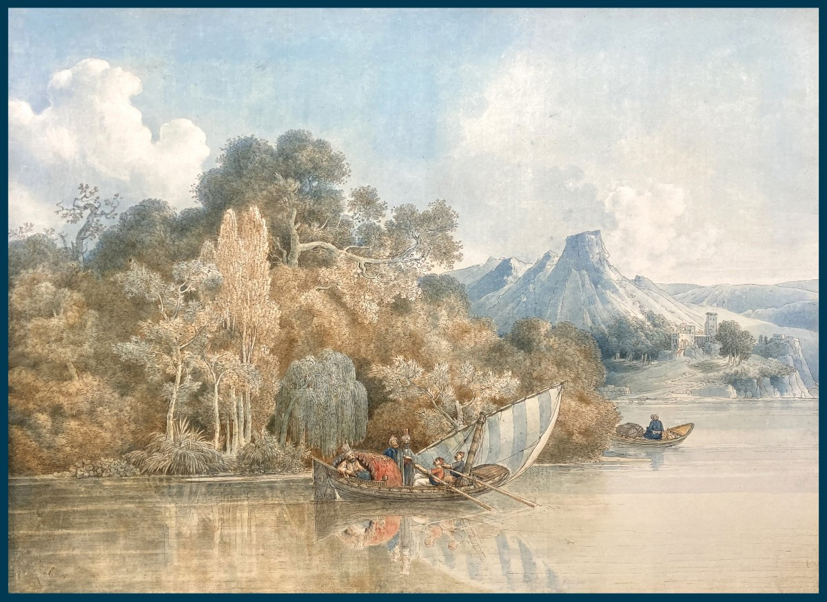 Cassas Louis-françois (1756-1827)  2 Watercolors "women By A Shore" And "turbaned Men"-photo-3