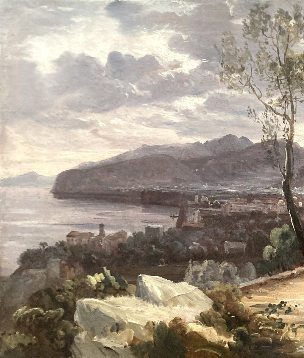 Pitloo Anton Sminck (1790-1837), Attributed To "sorrento" Oil/paper/canvas, Annotated, Dated-photo-2