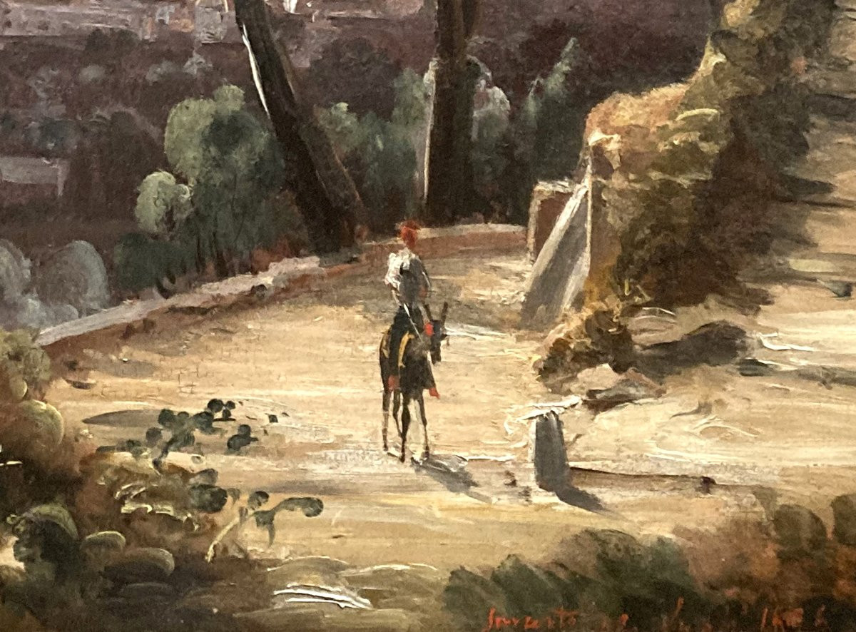 Pitloo Anton Sminck (1790-1837), Attributed To "sorrento" Oil/paper/canvas, Annotated, Dated-photo-4