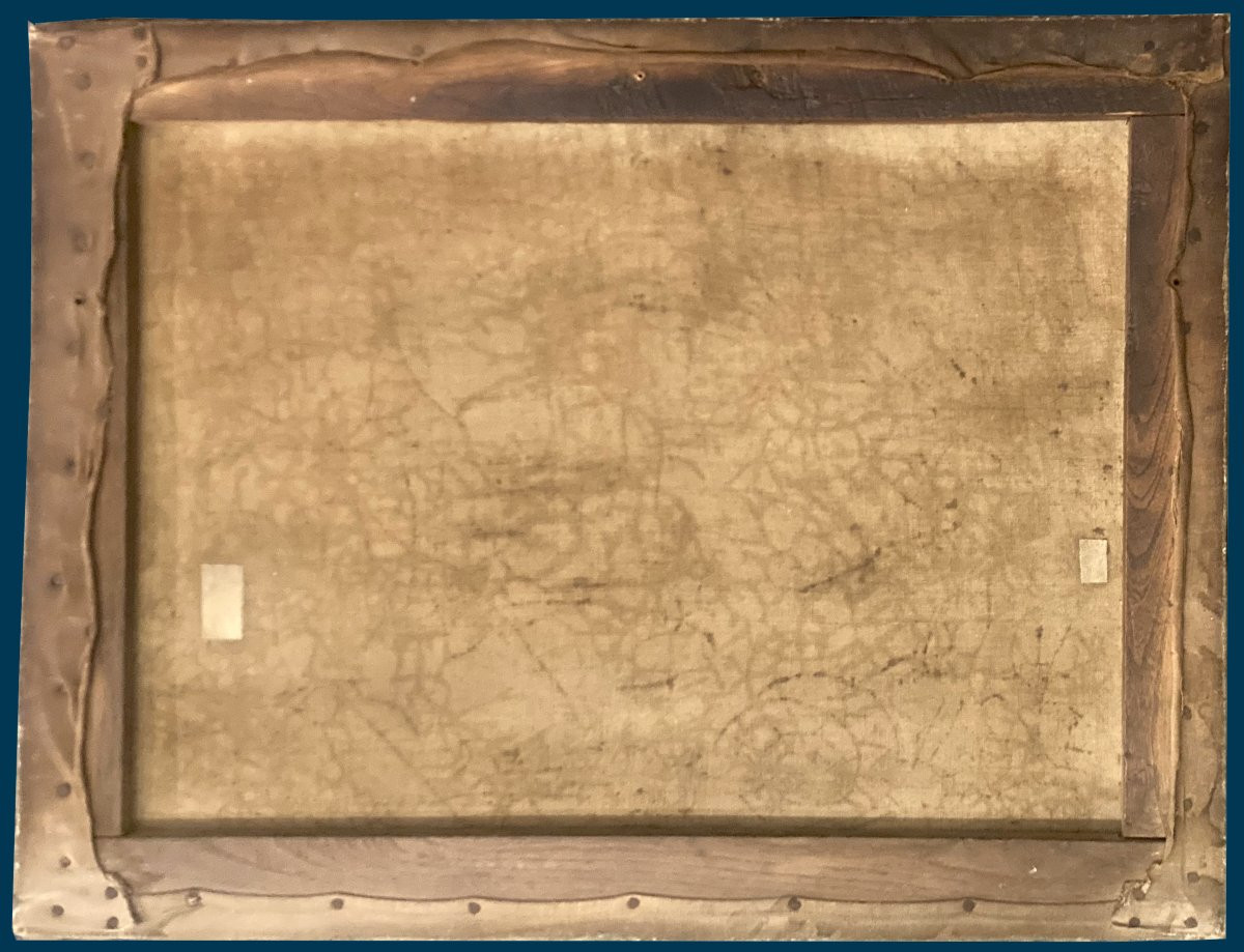 ECOLE FRANCAISE VERS 1900 "Scène de rue" Huile sur toile-photo-4