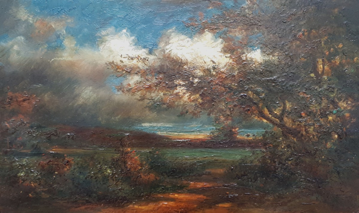 Diaz De La Pena Narcisse (1807-1876) "landscape" Oil On Panel, Its 19th Frame From Origin