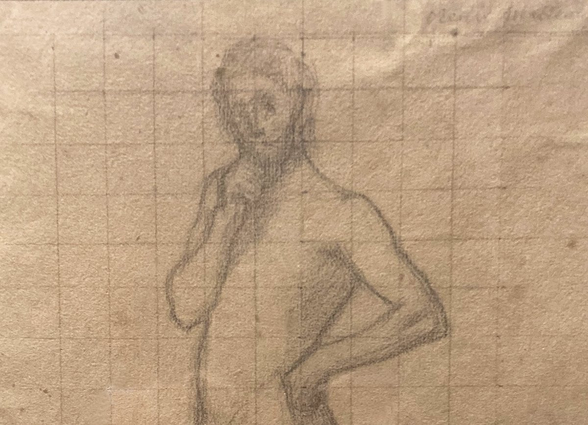 PUVIS DE CHAVANNES Pierre (1824-1898) "Jeune homme" Dessin au crayon noir, Porte le cachet-photo-3