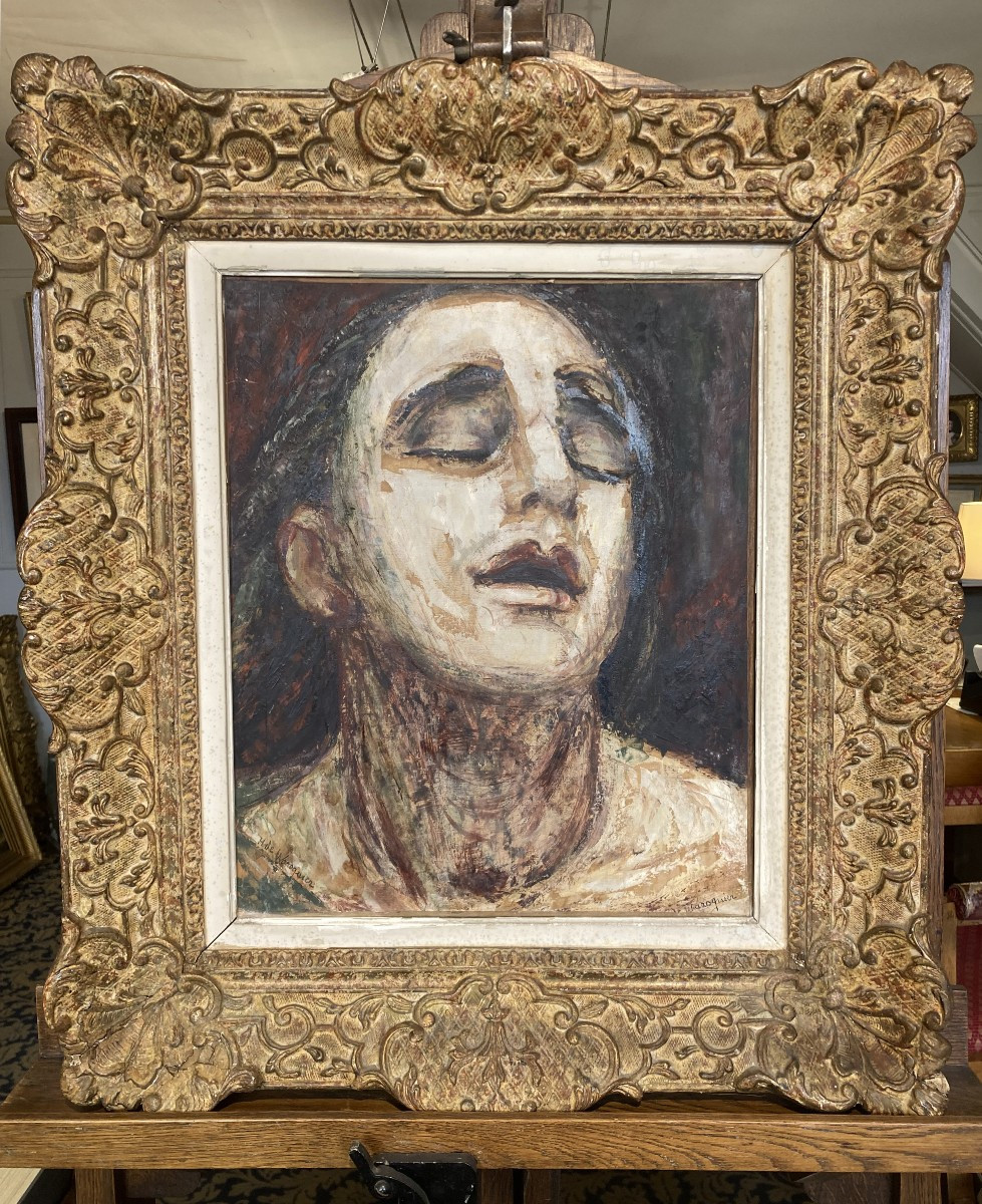 Waroquier De Henry (1881-1970) "la Douleur" Oil On Canvas, Signed