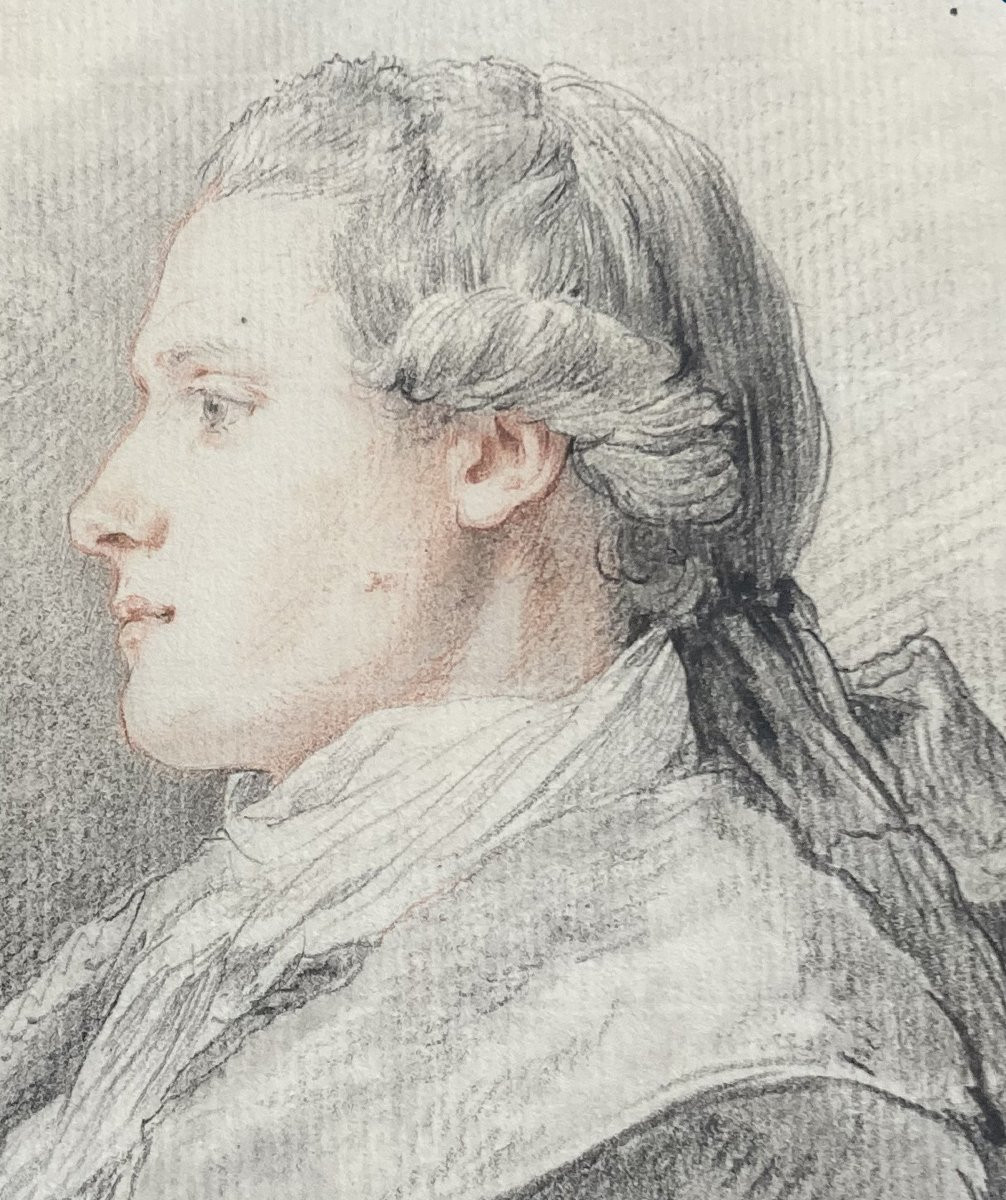 Saint Ours Jean-pierre (1752-1809) "portrait Mathias Devillers (1753-1832)" Drawing/black Chalk-photo-2
