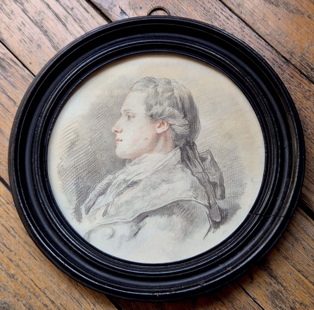 Saint Ours Jean-pierre (1752-1809) "portrait Mathias Devillers (1753-1832)" Drawing/black Chalk-photo-3