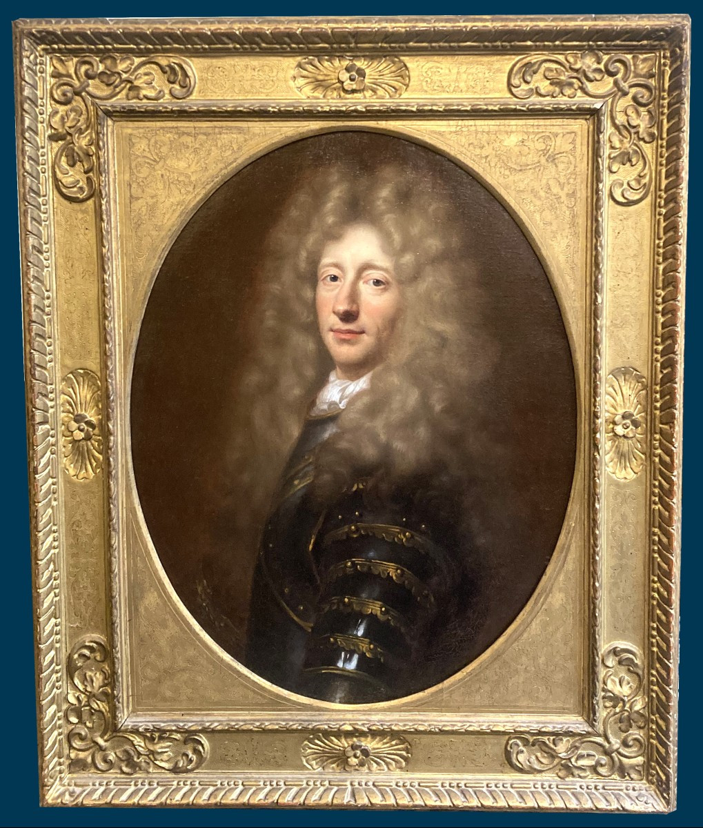 Troy De François (1645-1730) "man Portrait" Oil/canvas,frame19th, Cat. D. Brême, P Dupuy Museum