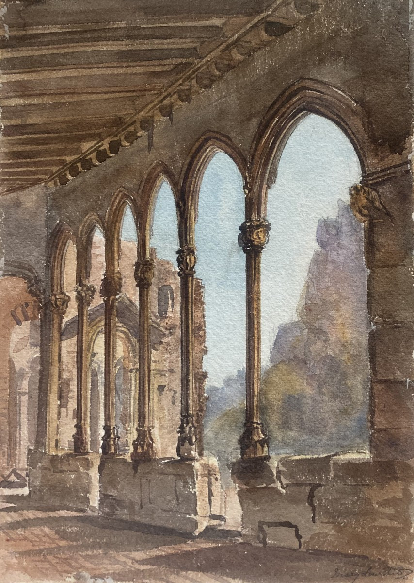 LOWTHER Mary Eleanor Rose(1856-1929) "Montserrat, Espagne" Aquarelle, signé