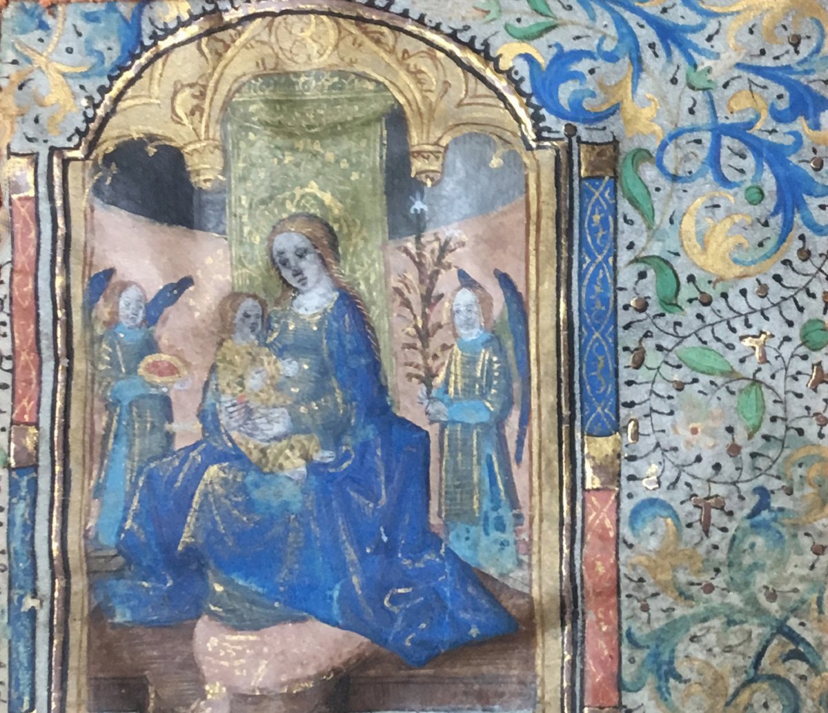French School Late 15th Century "virgin Mary" Gouache Illumination,gold Paint/vellum,frame 17th-photo-2