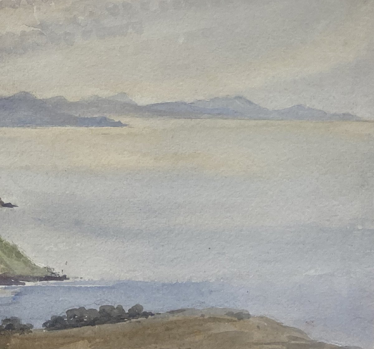 LOWTHER Mary Eleanor Rose(1856-1929) "St Sébastian from Ulio" Aquarelle, Signé-photo-3