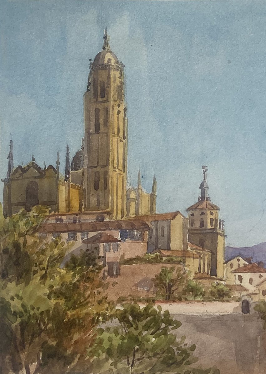 Lowther, Mary Eleanor Rose (1856–1929), “segovia,” Watercolor, Signed-photo-4