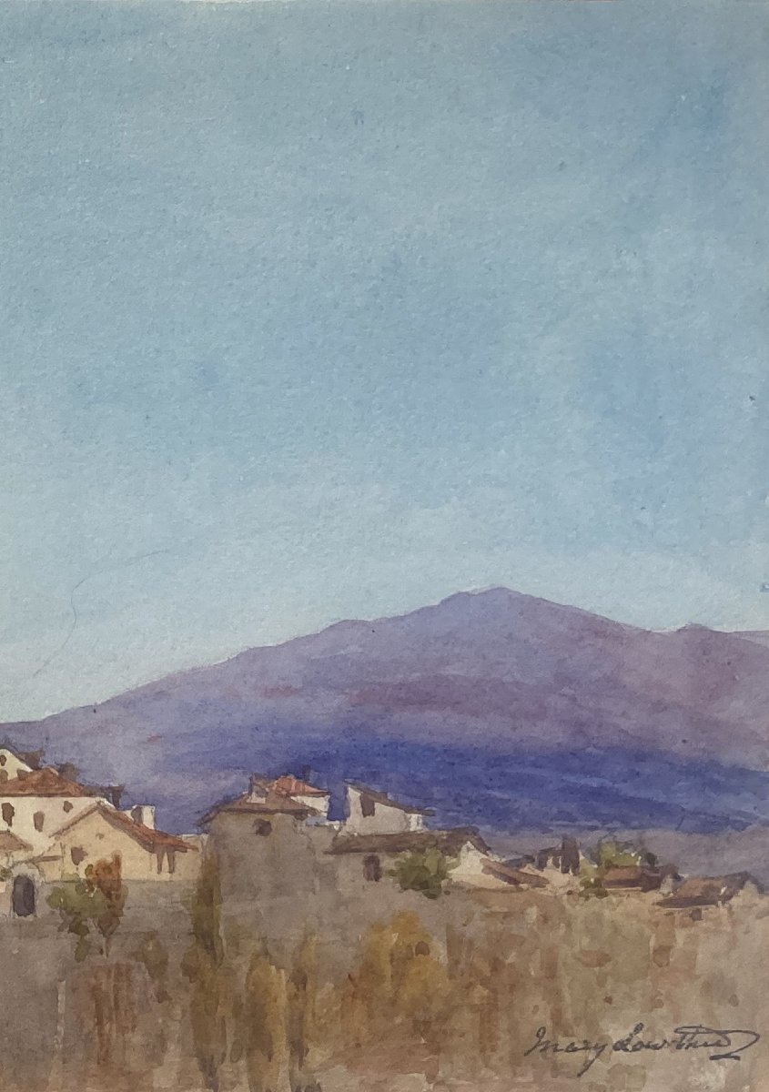 Lowther, Mary Eleanor Rose (1856–1929), “segovia,” Watercolor, Signed-photo-3
