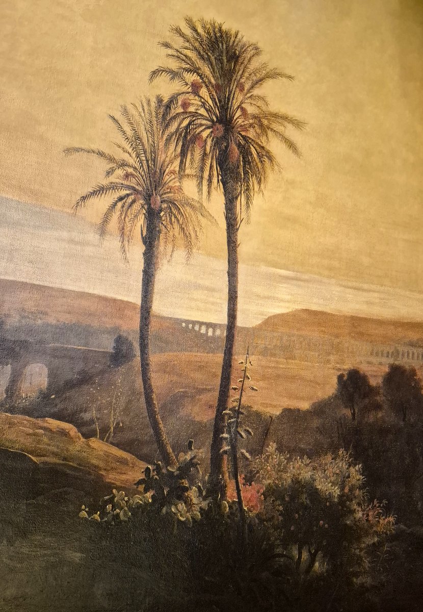 ECOLE FRANCAISE VERS 1830 "Paysage oriental, possiblement baie de Jounieh au Liban" Huile/toile-photo-2