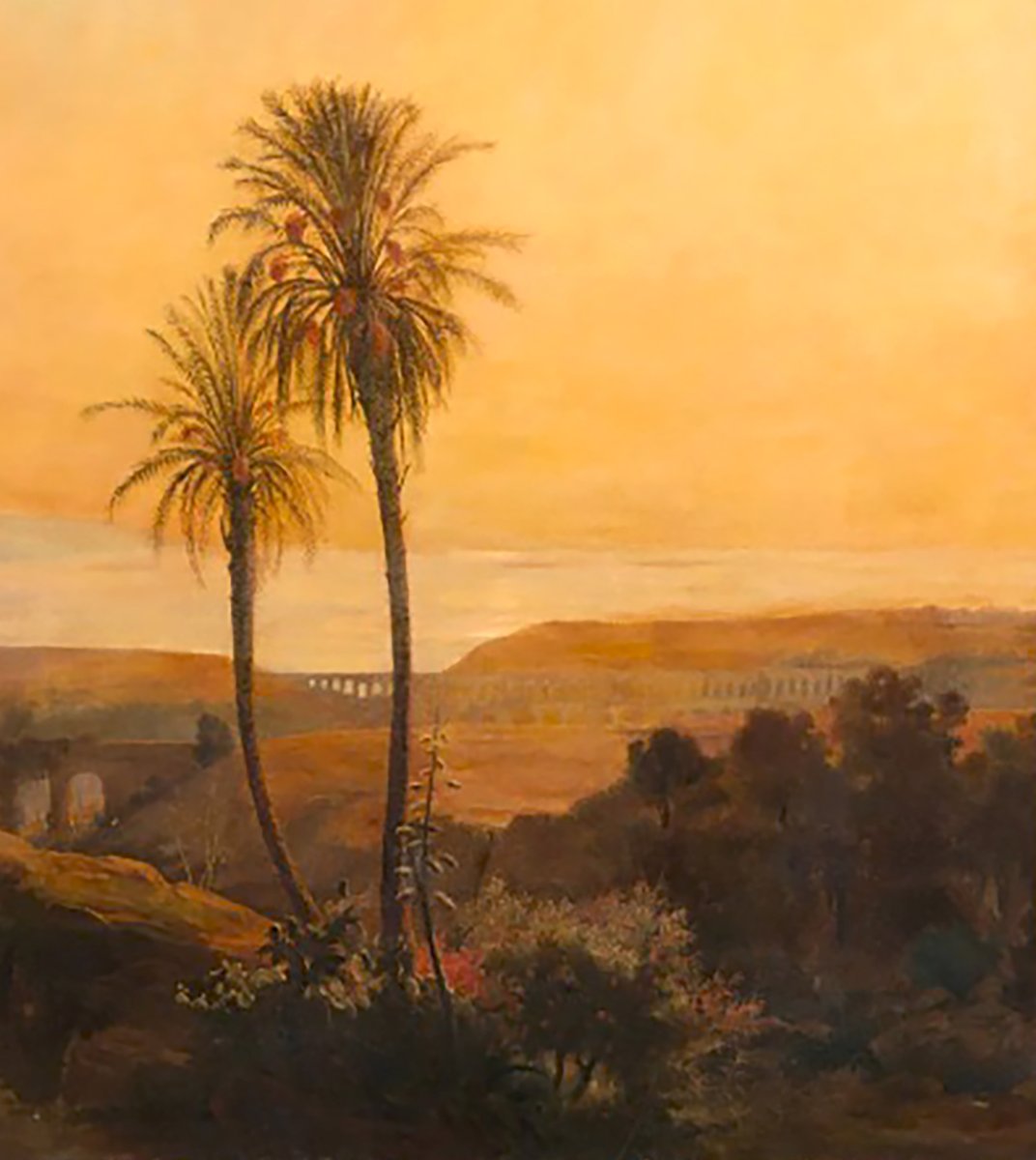 ECOLE FRANCAISE VERS 1830 "Paysage oriental, possiblement baie de Jounieh au Liban" Huile/toile-photo-5
