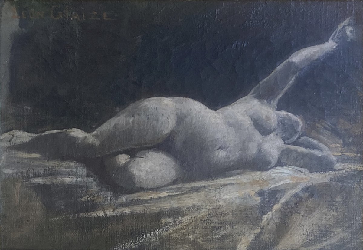Glaize Léon (1842–1931) “female Nude” Oil On Canvas, Signed, In Its Original Late 19th-century Frame-photo-2