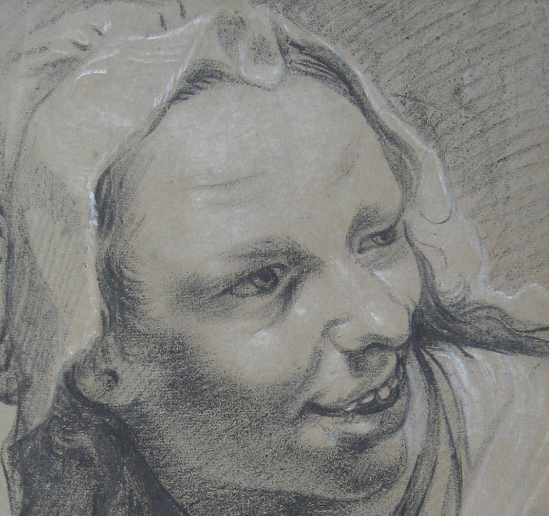 "Portrait de femme" Dessin, GAREMYN Jan Anton, Ecole Flamande-photo-2