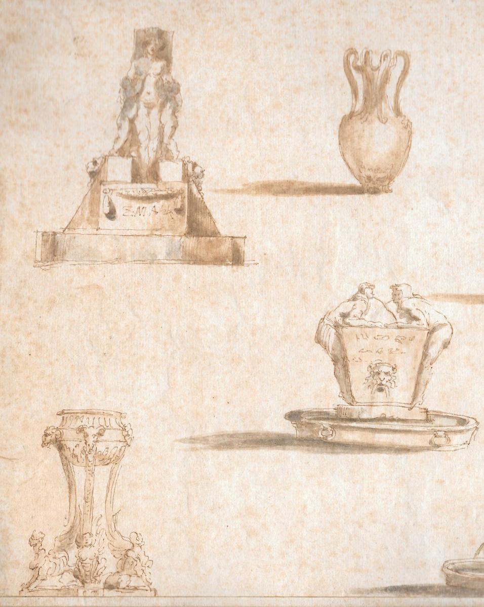 "fountains Project" Italian School 18th Century, Drawing-photo-2