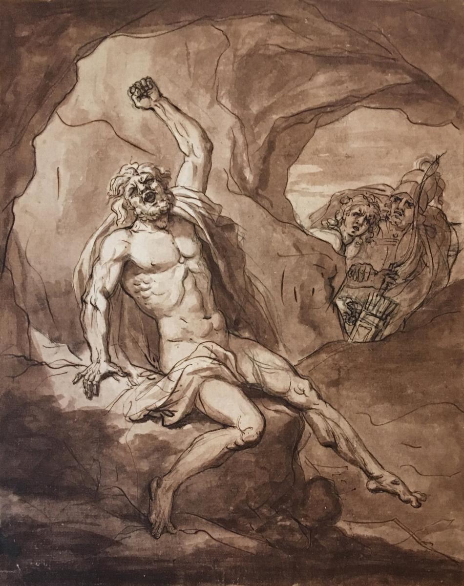 Gibelin Esprit Antoine, Attributed To "mythological Subject" Drawing/pen And Brown Wash