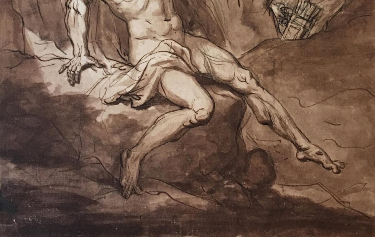 Gibelin Esprit Antoine, Attributed To "mythological Subject" Drawing/pen And Brown Wash-photo-3