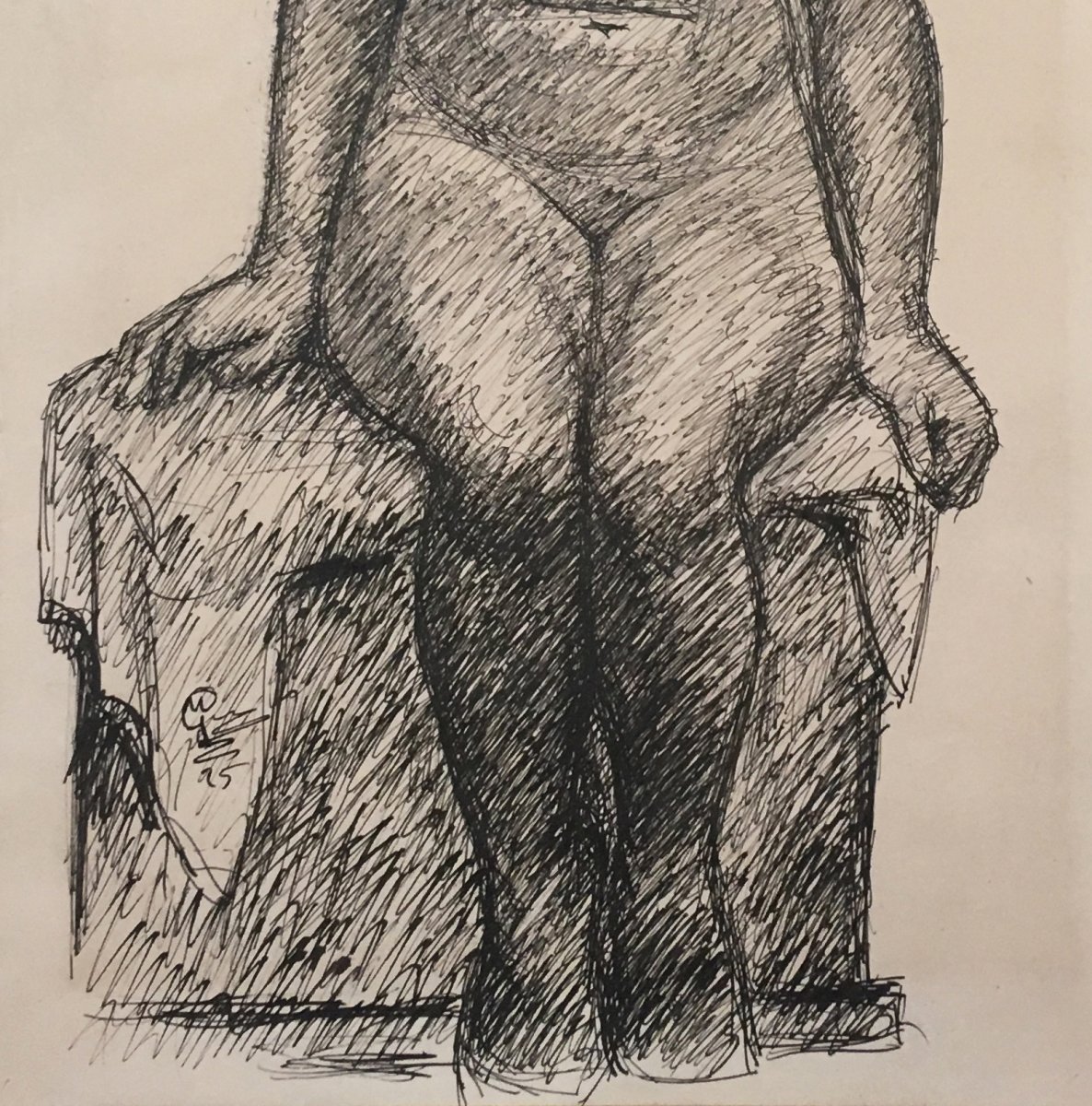 GIMOND Marcel (1894-1961) "Nu de femme" Dessin/Plume, signé du monogramme-photo-3