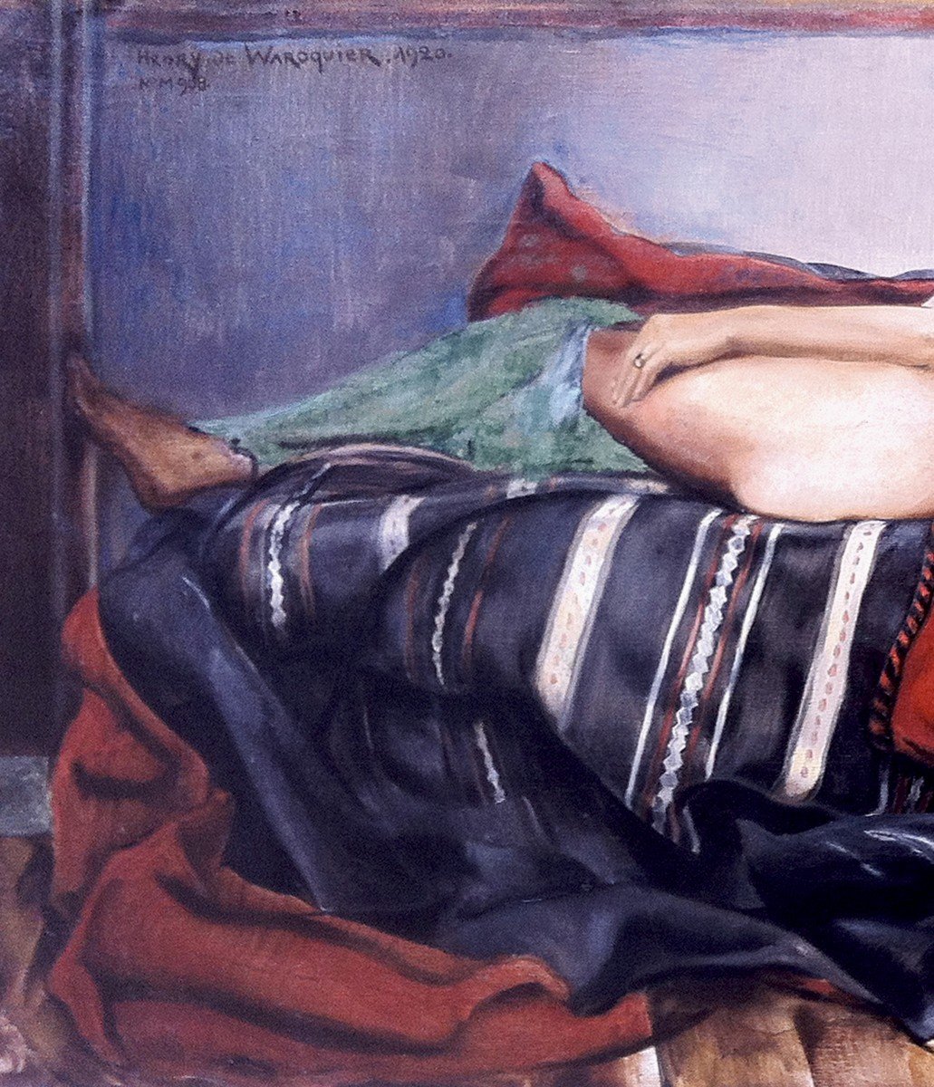 WAROQUIER DE Henry (1881-1970) "Nu au divan, 1920"(Portrait Mme de Waroquier) Huile/toile,signé-photo-2