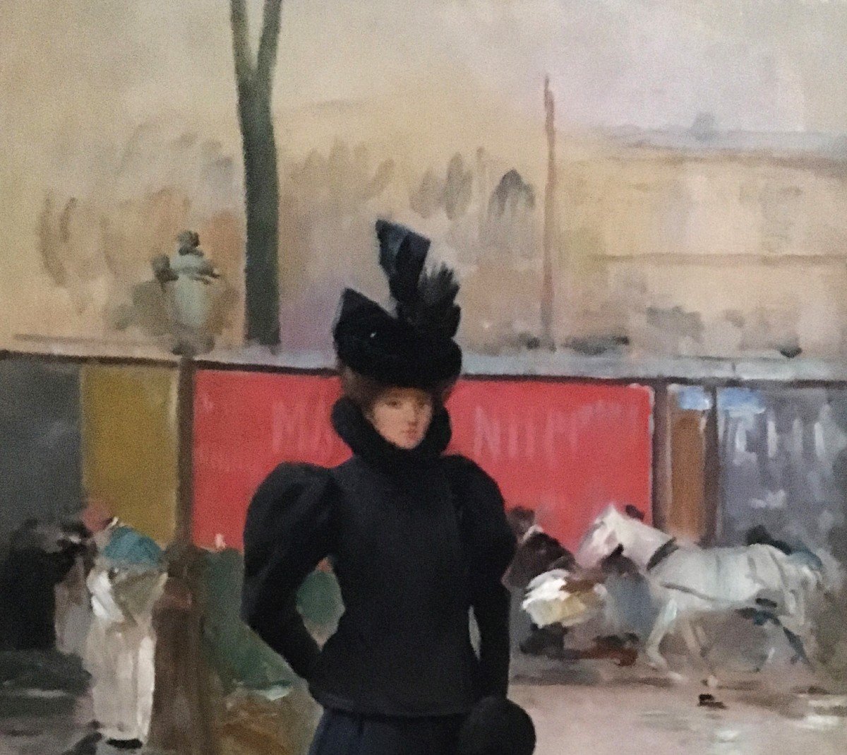 MARCEL-CLEMENT Amédée Julien, Attribué à (Né en 1873) "Une élégante" Huile sur toile-photo-2