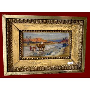 Bridgman Frederick Arthur (1847-1928) "oriental Landscape" Oil/panel, Signed, Dated, Frame 19th