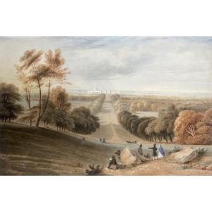 COPLEY FIELDING Anthony Vandyke (1787-1855) "Le château de Windsor" Aquarelle, signé