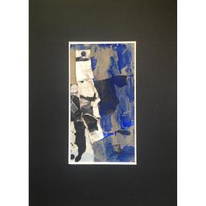 CLAVÉ Antoni (1913-2005) "Composition abstraite"Gouache et collage, signé & daté, Cadre moderne