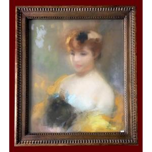 Guirand De Scevola Lucien Victor (1871-1950) "an Elegant Woman" Pastel Drawing, Signed