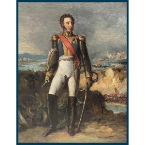 French School Early 19th Century "portrait Of Marshal Marmont" Oil On Paper
