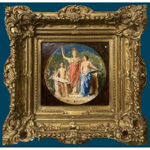 Meissonier Ernest (1815-1891) "allegorical Scene" Oil/panel, Monogrammed, Provenance, Frame
