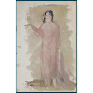 Derain André (1880-1954) "nude Of A Woman" Drawing/watercolor, Signed/stamp, Provenance/schmitt Gallery