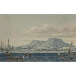 Nicolle Jean-victor (1754-1826) "island Of Saint Domingue" Watercolor