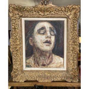 Waroquier De Henry (1881-1970) "la Douleur" Oil On Canvas, Signed