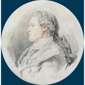 SAINT OURS Jean-Pierre (1752-1809) "Portrait Mathias Devillers (1753-1832)" Dessin/Pierre noire