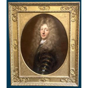 Troy De François (1645-1730) "man Portrait" Oil/canvas,frame19th, Cat. D. Brême, P Dupuy Museum