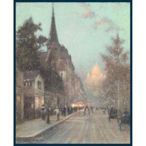 Billotte René (1846-1914) "paris, The Sacré Coeur In The Background" Pastel, Signed, Frame 19th