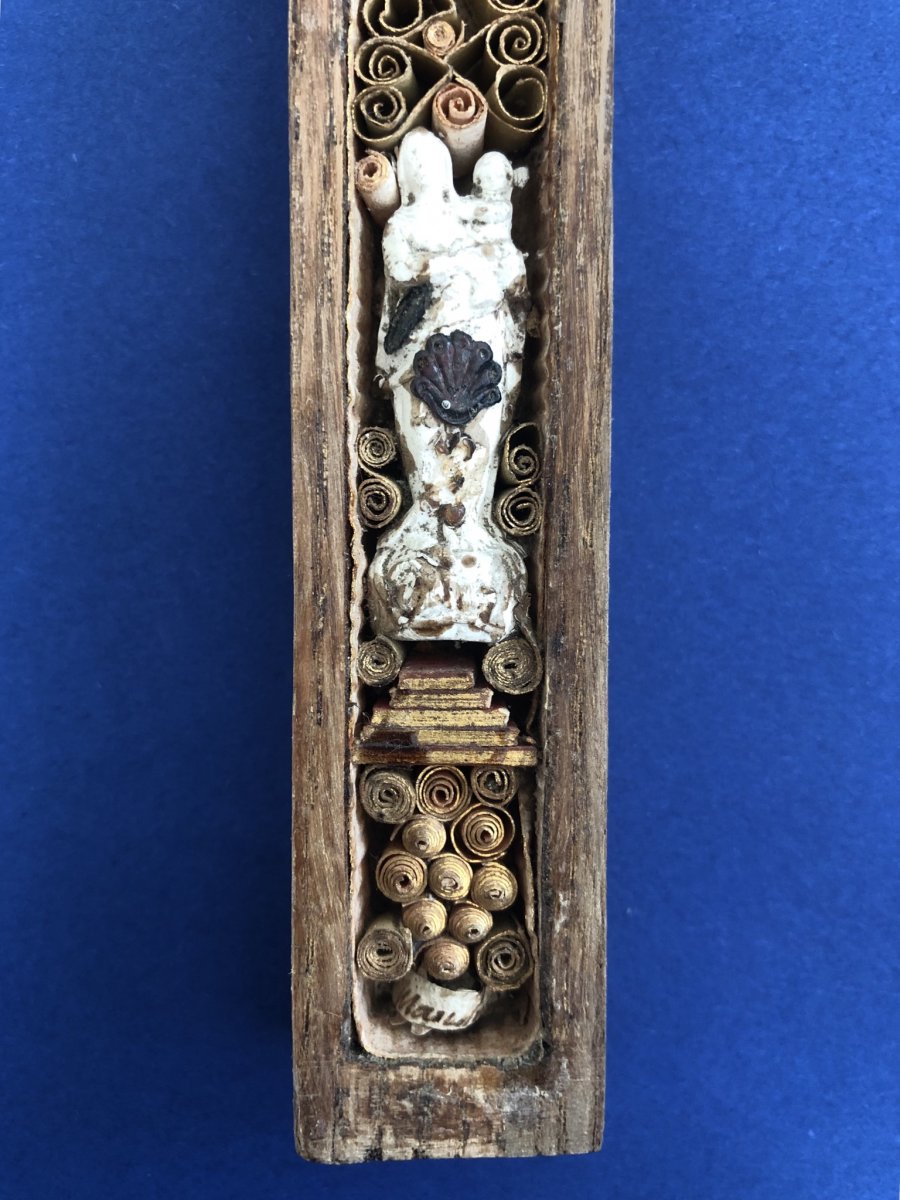 Great Cross Reliquary - Rolled Papers - Eighteenth Century-photo-3
