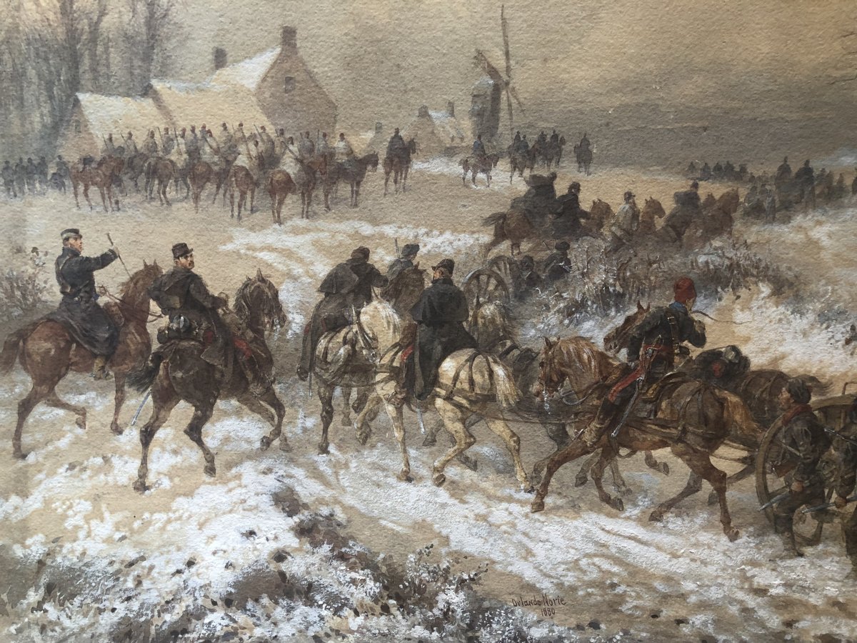 Watercolor Battle Of Bapaume - Orlando Norie 1880-photo-1