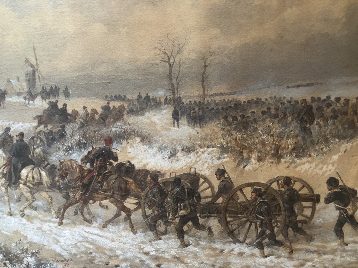 Watercolor Battle Of Bapaume - Orlando Norie 1880-photo-2
