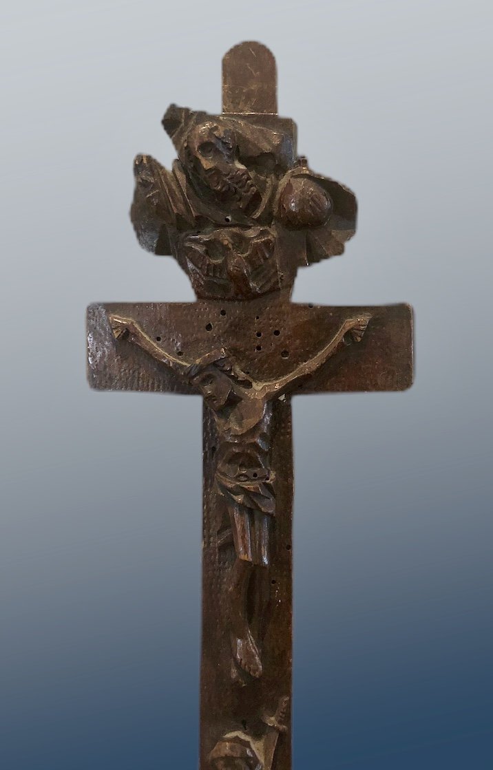 Croix Reliquaire En Bois - Fin Du XVIIIe Siècle -photo-2