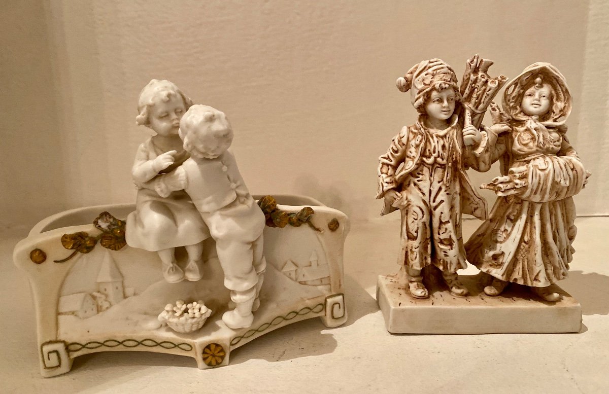 Two Signed Porcelain Groups