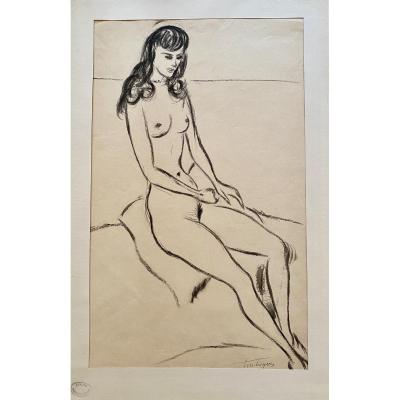 "naked" Drawing Signed Louis Touchagues