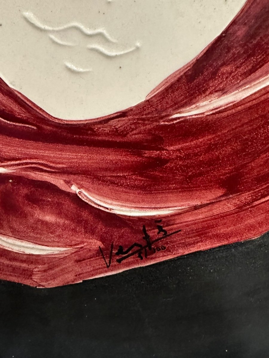 Marcel Vertes - Woman's Head - Ceramic Dish - Vallauris -photo-4