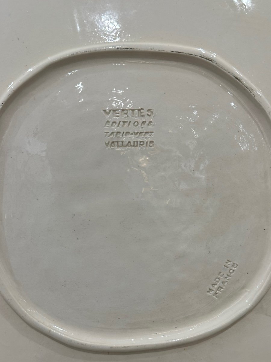 Marcel Vertes - Woman's Head - Ceramic Dish - Vallauris -photo-1
