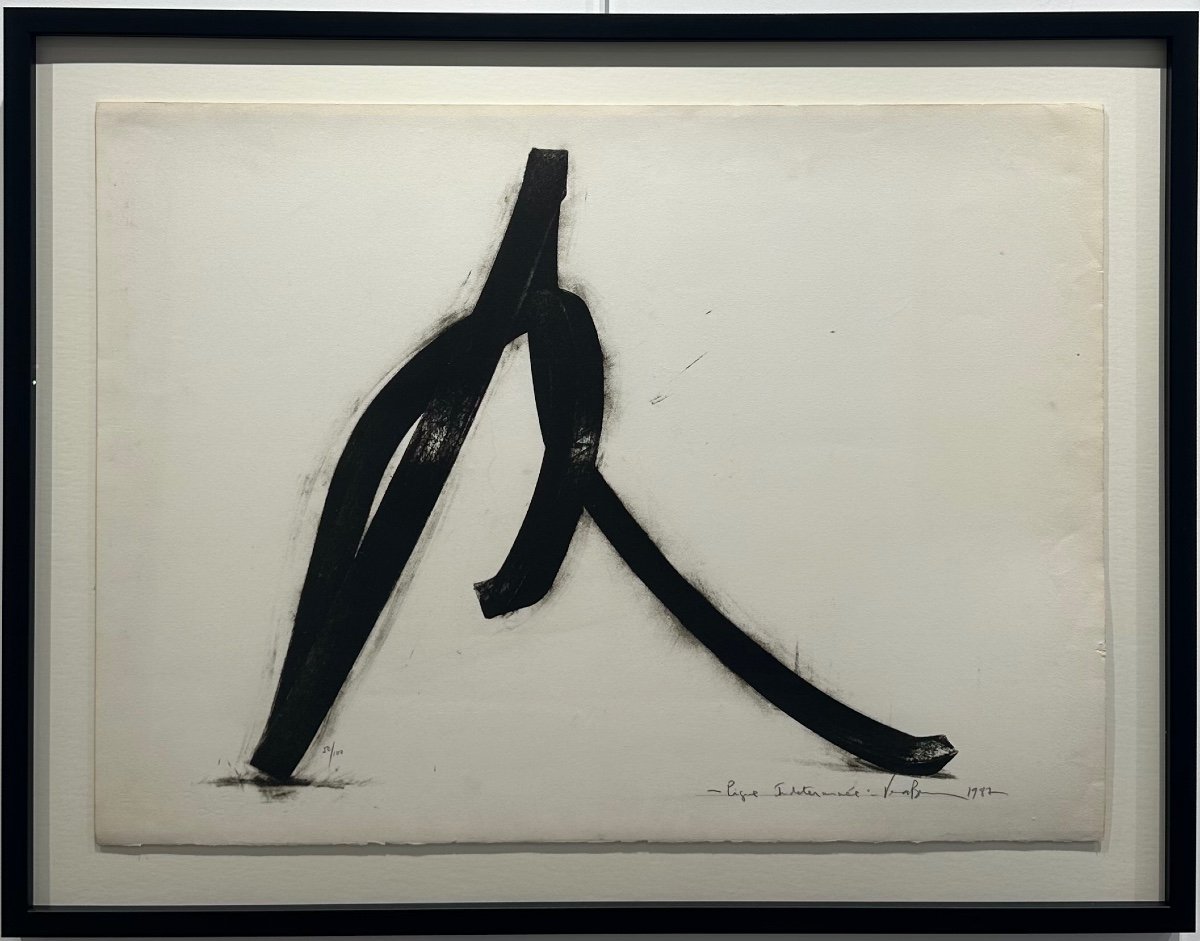 Bernar Venet - Indeterminate Line - 1982 - Lithograph -photo-2